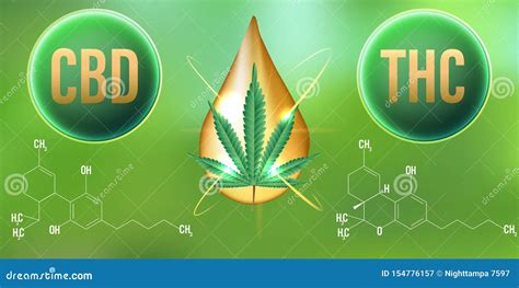 Thc Tetrahydrocannabinol And Cbd Cannabidiol Of Formula Background