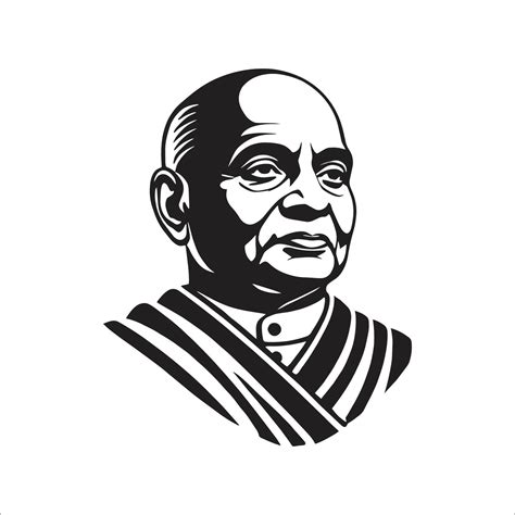 Sardar Vallabhbhai Patel Portrait Silhouette 55732478 Vector Art at