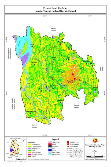 Mouza Map Detailed Maps Of Tangail Sadar Upazila Tangail