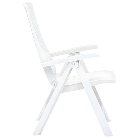 Chaises Inclinables De Jardin Pcs Plastique Blanc