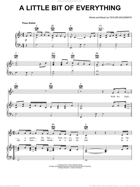 A Little Bit Of Everything Sheet Music For Voice Piano Or Guitar