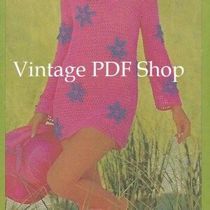 Vintage Crochet Bikini Bathing Swimsuit And Two Beach Cover Ups Patterns Sz Instant