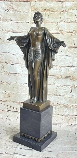 LARGE EROTIC Nude Woman Bronze Sculpture Naked Figural Hand Made Art Decor