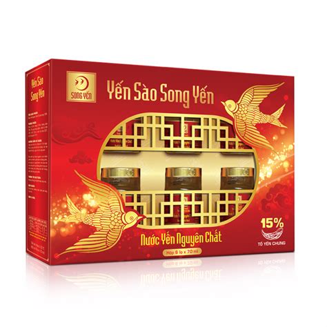 Nước Yến Nguyên Chất (Tổ yến chưng 15%) Hộp 6 Lọ