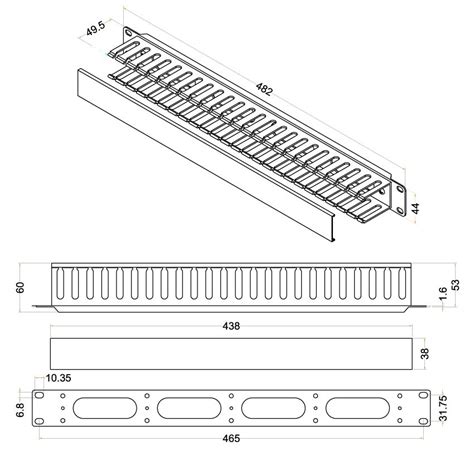 Кабельный органайзер горизонтальный Hyperline CM-1U-PL-COV купить в ...