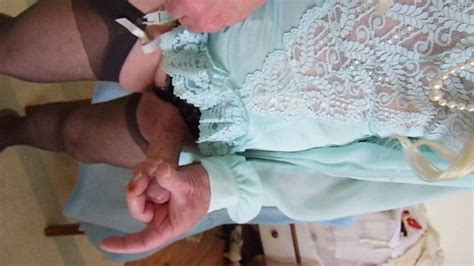 Cd Cumming In Blue Teddy Blouse And Crotchless Panties Gay Crossdresser Crossdresser Porn
