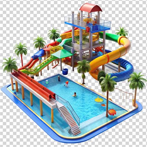 Premium PSD | Toy water slide on transparent background
