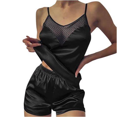 Egnmcr Sexy Pajama Set For Women Lace Lingerie Printing Nightwear