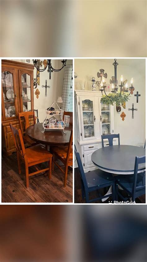 Repurposed My Kitchen Table And China Cabinet Into A More Modern Farmhouse Look In 2022 Home