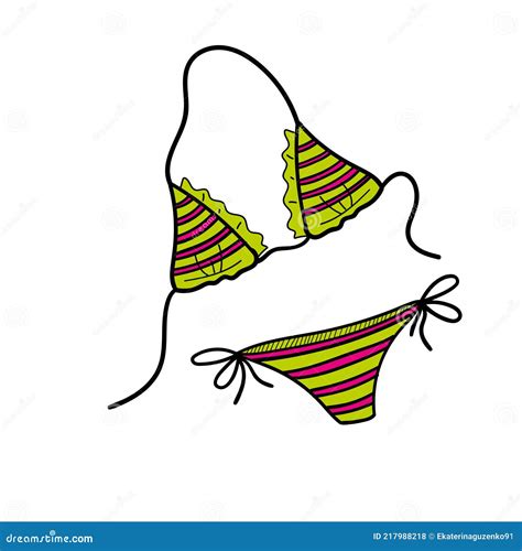 Doodle Hand Draw Womans Swimsuit Bikini Vector Stock Vector Illustration Of Icon Underwear