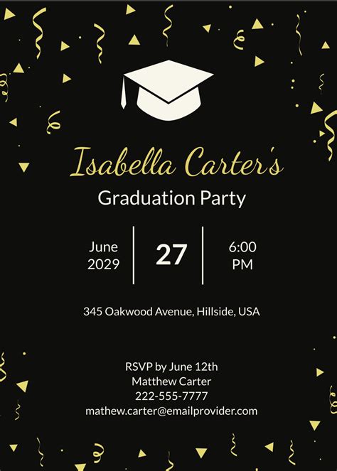 Free Sample Graduation Invitation Template Edit Online And Download