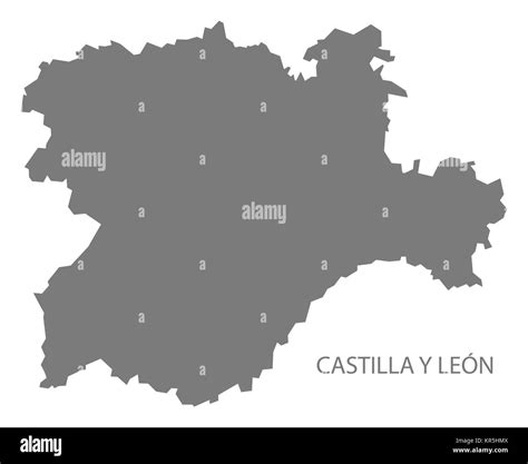 Castilla Y Leon Spain Map grey Stock Photo - Alamy