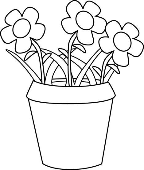 Flower Pot Outline Clip Art