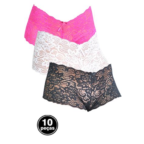 Kit Caleçon Lingerie Calcinha Renda Revenda Feminino Calesson Shortinho Sexy Atacado aqn
