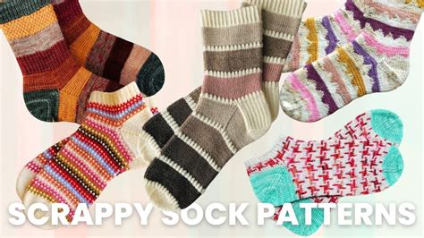 12 Fun Scrappy Sock Patterns (great for leftover sock yarn!) - YouTube