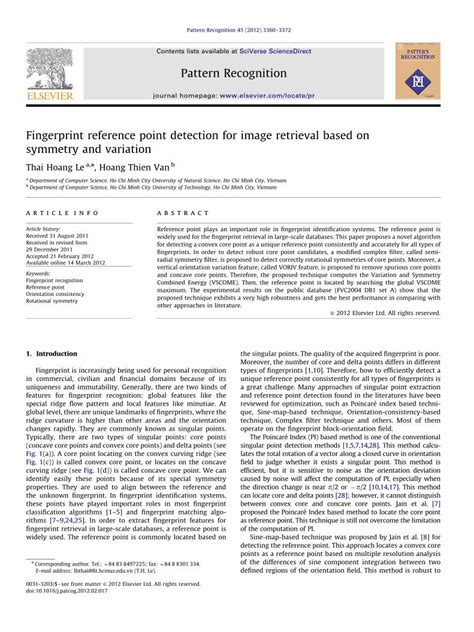 PDF Fingerprint Reference Point Detection For Image Retrieval Based