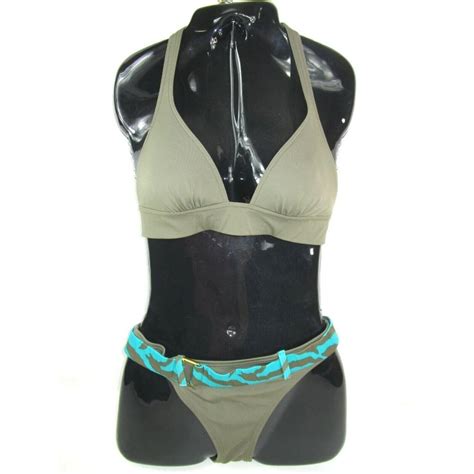 Vs Victoria S Secret Bikini Set Army Green Camo Belt Gem