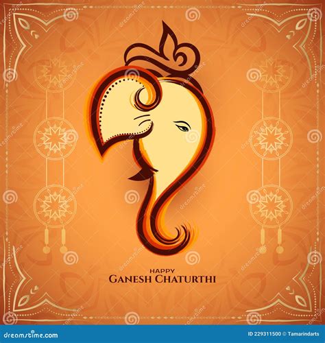 Feliz Ganesh Chaturthi Festival De Bienvenida Religiosa Fondo Ilustración Del Vector