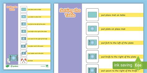 Twinkl Symbols Setting The Table Within Task Schedule