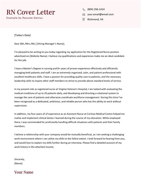 Sample Nursing Application Letter For Nursing Training 1
