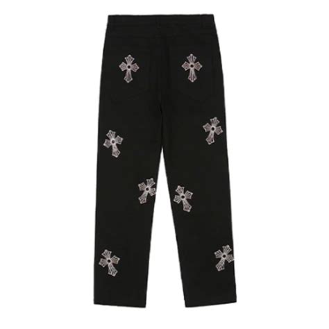 Rhinestone Cross Chrome Hearts Pants - Chrome Hearts