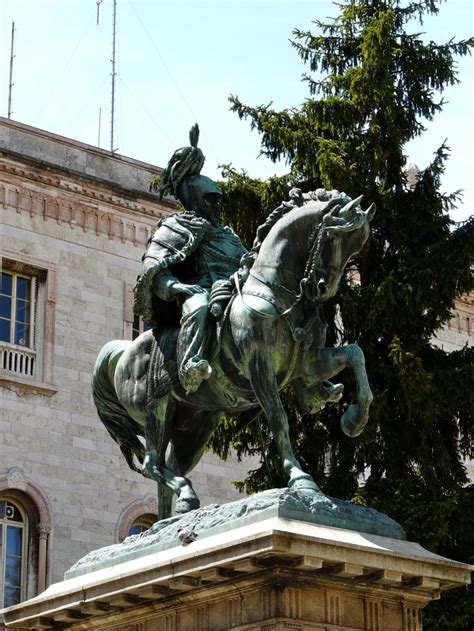 Equestrian statue of Vittorio Emanuele ll in Perugia Italy