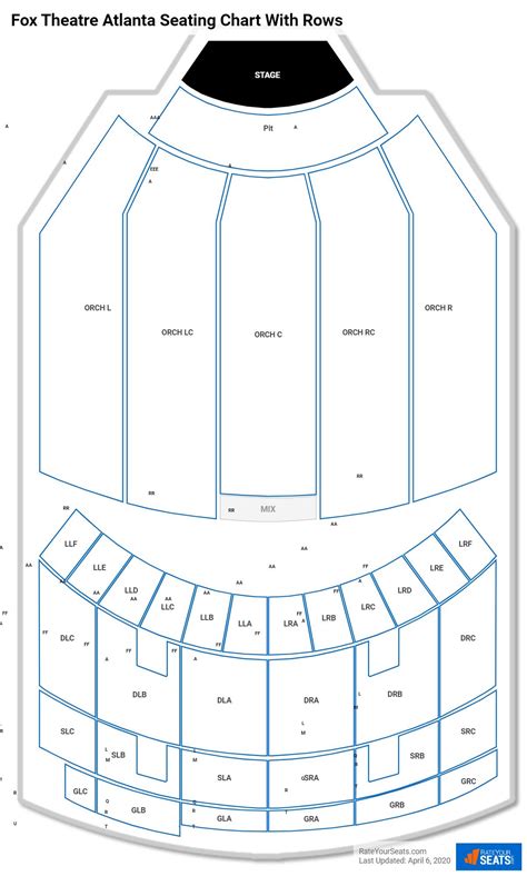 Fox Theater Atlanta Deled Seating Chart View - My Bios