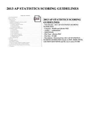 Fillable Online 2013 AP STATISTICS SCORING GUIDELINES 2013 AP