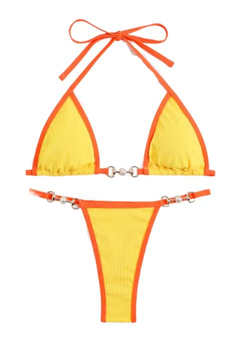 Buy Lycka Lyx European Lady Bikini Swimwear Yellow Online Zalora Philippines