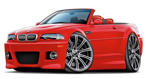 Bmw E46 M3 Red Convertible Digital Art