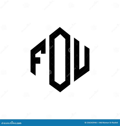 Fou Letter Logo Design With Polygon Shape Fou Polygon And Cube Shape Logo Design Fou Hexagon