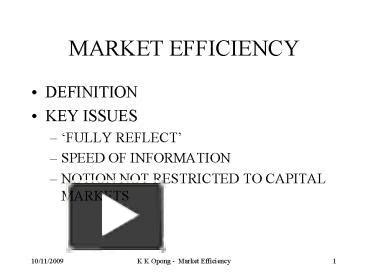 PPT MARKET EFFICIENCY PowerPoint Presentation Free To View Id