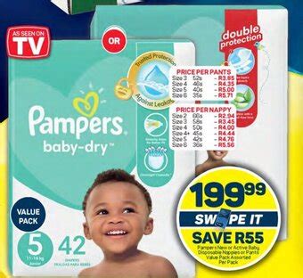 Pampers New Or Active Baby Disposable Nappies Or Pants Value Pack