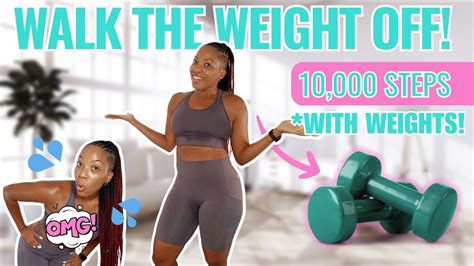 10,000 Steps- Indoor Walking With Weights Workout - Burn Belly Fat ...