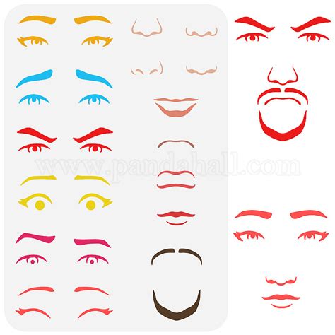 wholesale fingerinspire facial features stencils   emotions