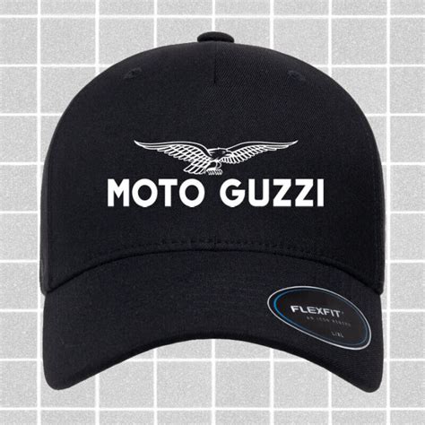 Moto Guzzi Logo Black Hat Twill Cap Baseball Cap Th