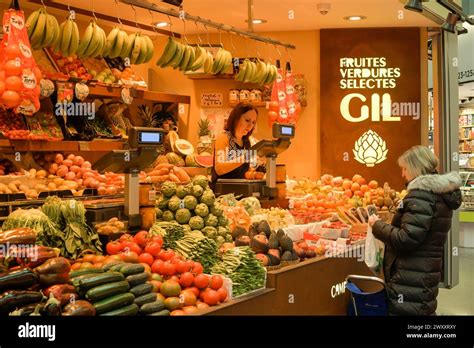 Fruit And Vegetables Market Stall Market Hall Mercat De Sant Antoni