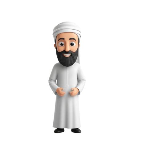 Ai Generated 3d Render Of A Muslim Man On Isolated Transparent
