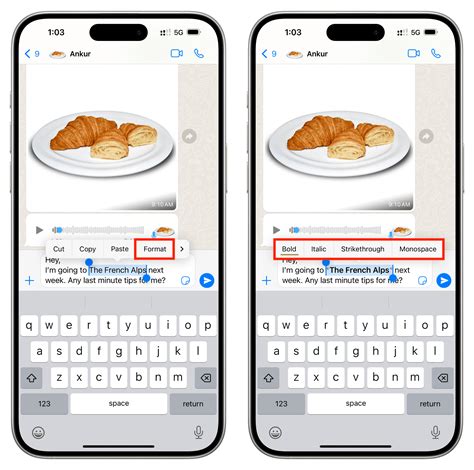 How to format text in WhatsApp chats on iPhone