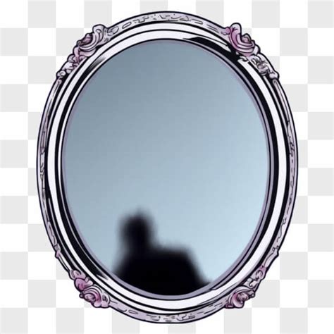 Download Intriguing Oval Mirror with Person's Silhouette Reflection ...