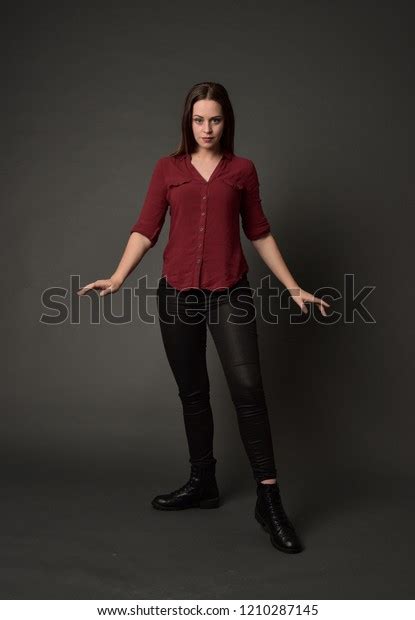 Full Length Portrait Brunette Girl Wearing Stock Photo 1210287145 Shutterstock