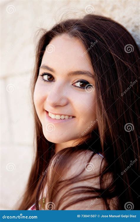Spanish Brunette Girl With Long Hair Stock Photography CartoonDealer 73042940