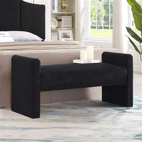 24kf Modern Boucle Teddy Lovely Bench Upholstered Bed