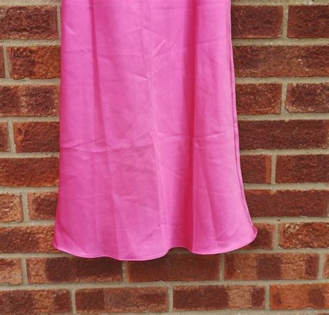 Vintage Bright Pink Slip Dress Satin Mini Lingerie Ch Gem