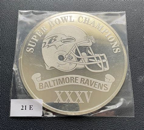 Lot Limited Edition Nfl Super Bowl Xxxv Baltimore Ravens Super Bowl Champions 411 Oz 999