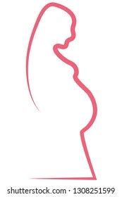 Pregnant Naked Woman Silhouette Illustration Stock Vector Royalty Free 104630528 Shutterstock
