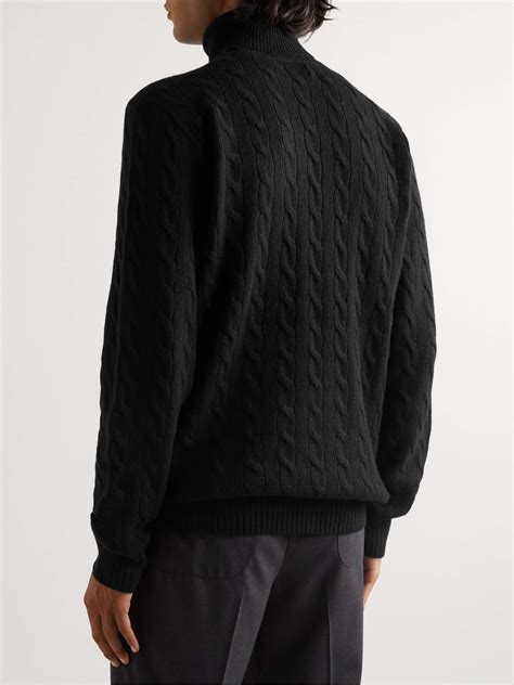 Polo Ralph Lauren Cable Knit Wool And Cashmere Blend Rollneck Sweater