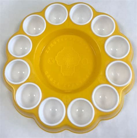 Блюдо-подставка пасхальное для 12 яиц и кулича. Желтая - купить с ...