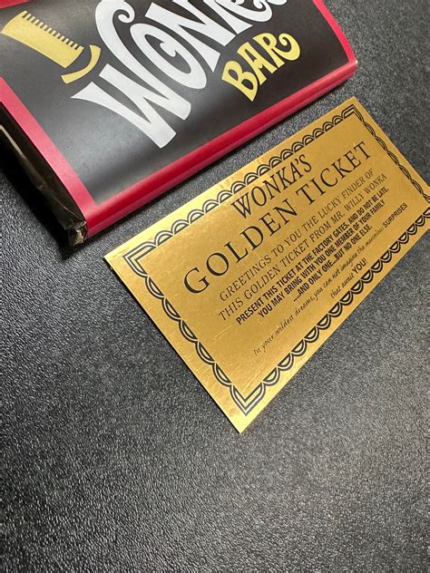 Willy Wonka 100g Chocolate Bar Large T Novelty With Shiny Carded Golden Ticket 1971 Etsy