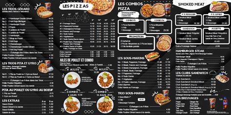 Menu LIVRAISON 819 499 1275 Gérard Patates Mont Laurier